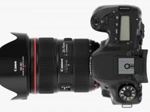 Canon Eos 90d Dslr Camera Ef 24-70mm F28l Ii Usm Lens 03 3D Model
