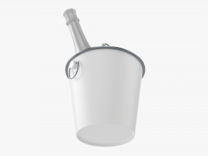 Champagne Bottle In Bucket With Ice 3D 모델