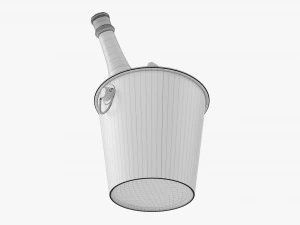 Champagne Bottle In Bucket With Ice 3D Model