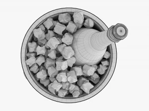 Champagne Bottle In Bucket With Ice 3D Model
