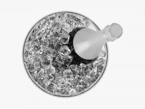 Champagnerflasche im Glaseimer mit Eis 3D Modell