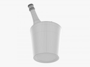 Champagne Bottle In Glass Bucket With Ice Modèle 3D