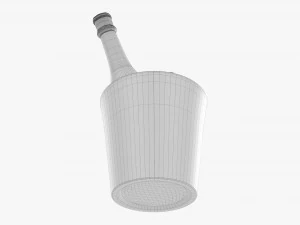 Champagnerflasche im Glaseimer mit Eis 3D Modell