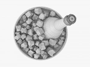 Champagne Bottle In Glass Bucket With Ice Modèle 3D