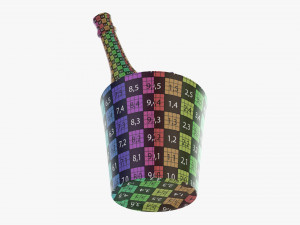 Champagne Bottle In Glass Bucket With Ice Modèle 3D