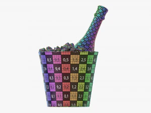 Champagnerflasche im Glaseimer mit Eis 3D Modell