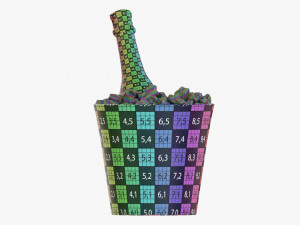 Champagne Bottle In Glass Bucket With Ice Modèle 3D
