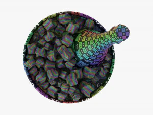 Champagnerflasche im Glaseimer mit Eis 3D Modell