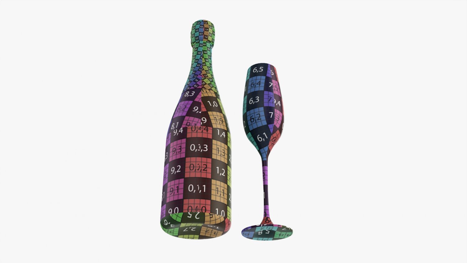 Champagne Bottle With Glass 3D Модель In Напиток 3DExport