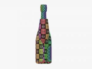 Champagne Bottle With Glass Modèle 3D