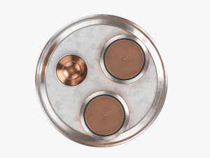 Cocktail With Shaker On Tray Model 3D