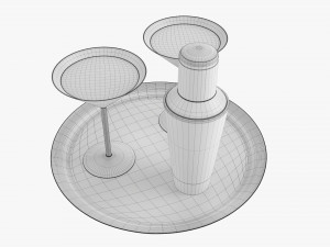 Cocktail With Shaker On Tray Model 3D