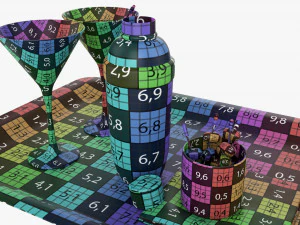 Cocktail With Shaker On Tray And Olives 3D Model