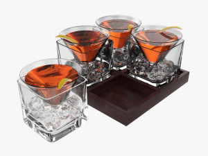Cocktails On Stand With Lemon Modelo 3D