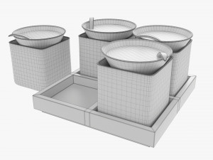 Cocktails On Stand With Lemon 3D Model