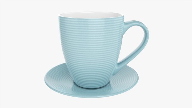 Coffee Mug With Saucer 01 3Dモデル .c4d .max .obj .3ds .fbx .stl .blend 