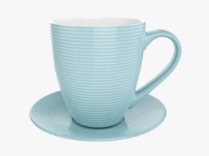 Caneca De Caf&eacute; Com Pires 01 Modelo 3D