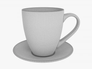 Coffee Mug With Saucer 01 3D Model