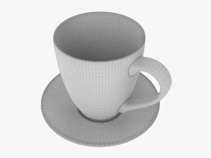 Coffee Mug With Saucer 01 3D Model