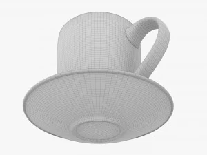 Coffee Mug With Saucer 01 3D Model
