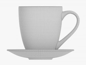 Coffee Mug With Saucer 01 3D Model