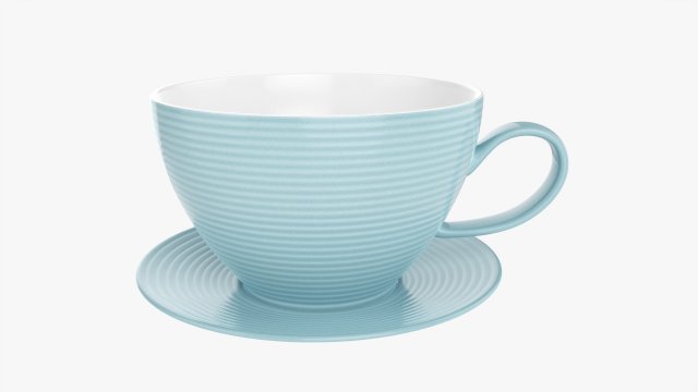 Coffee Mug With Saucer 02 Model 3D .c4d .max .obj .3ds .fbx .stl .blend 