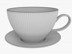 Coffee Mug With Saucer 02 Model 3D