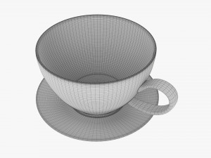 Coffee Mug With Saucer 02 Model 3D