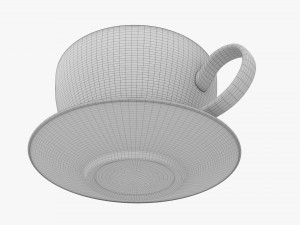 Coffee Mug With Saucer 02 Model 3D