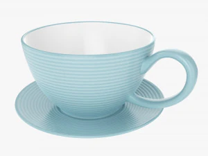 Coffee Mug With Saucer 03 3D Model
