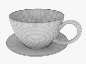 Coffee Mug With Saucer 03 3D Model