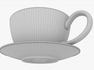 Coffee Mug With Saucer 03 3D Model