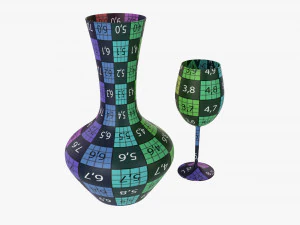 Decanter With Wine And Glass 3D Model