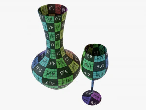 Decanter With Wine And Glass 3D Model