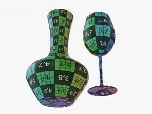 Decanter With Wine And Glass 3D Model