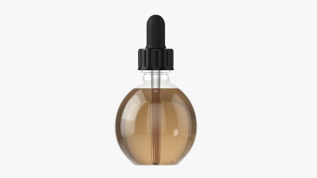 Dropper Bottle Round 3D Model .c4d .max .obj .3ds .fbx .stl .blend 