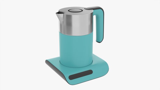 Electric Modern Kettle 02 Model 3D .c4d .max .obj .3ds .fbx .stl .blend 