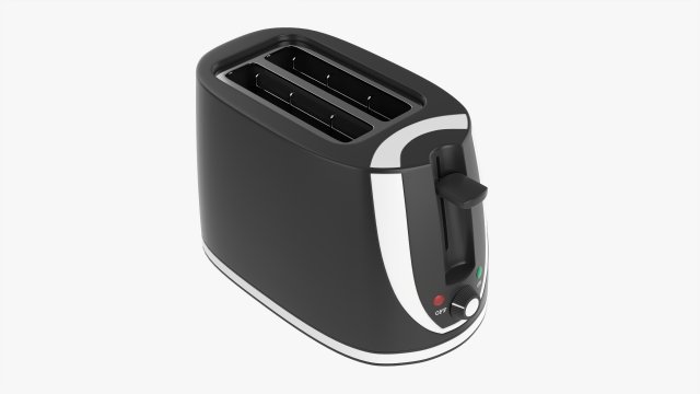 Electric Modern Toaster Black 3D 모델 .c4d .max .obj .3ds .fbx .stl .blend 