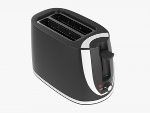 Electric Modern Toaster Black 3D Model