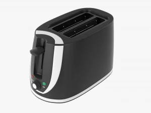 Electric Modern Toaster Black 3D Model