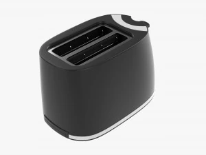 Electric Modern Toaster Black 3D Model