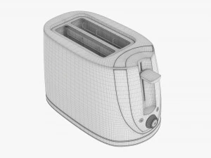 Electric Modern Toaster Black 3D Model