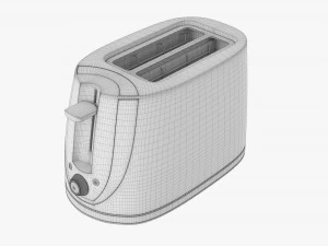 Electric Modern Toaster Black 3D Model