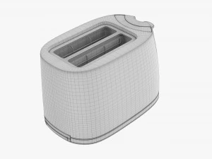 Electric Modern Toaster Black 3D Model