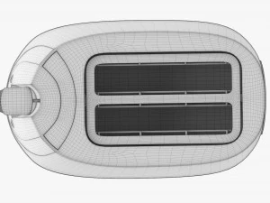 Electric Modern Toaster Black 3D Model