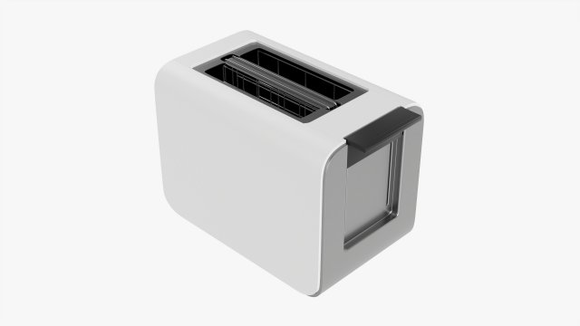 Electric Modern Toaster White 3D Модель .c4d .max .obj .3ds .fbx .stl .blend 