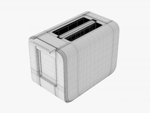 Electric Modern Toaster White 3D Model