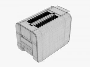 Electric Modern Toaster White 3D Model