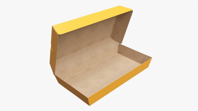 Fast Food Paper Box 01 Large Open Modelo 3D .c4d .max .obj .3ds .fbx .stl .blend 