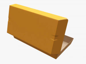 Fast Food Paper Box 01 Large Open 3D Model